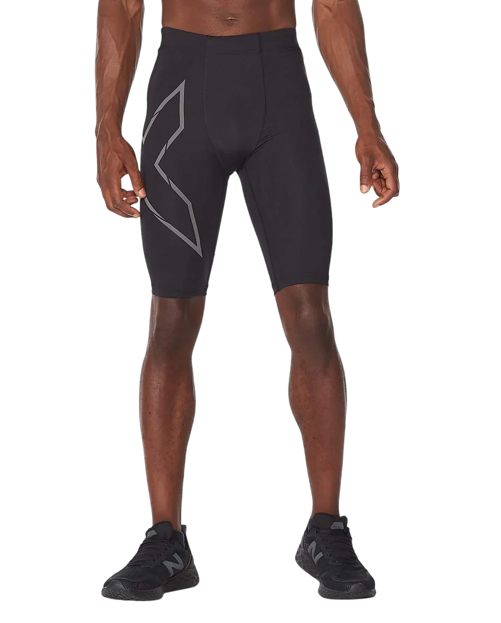 2XU Men Light Speed Compression Shorts - Black / Black Reflective - Image 2