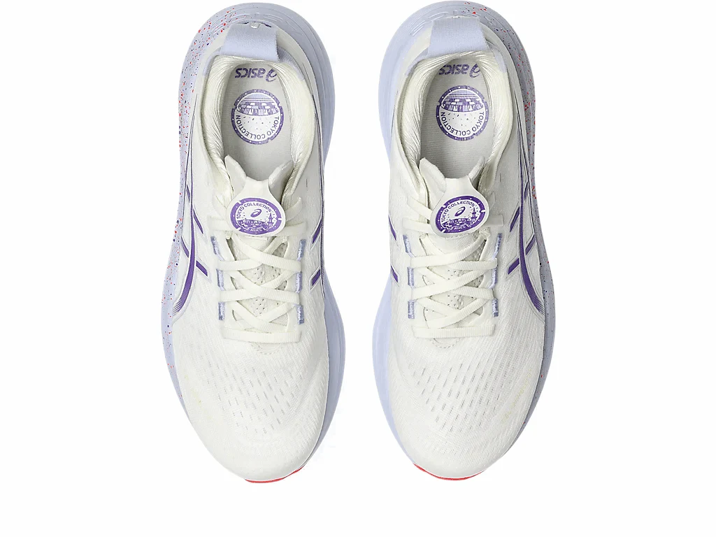 ASICS Men Gel-Nimbus 27 Tokyo - Cream / Edo Purple - Image 3