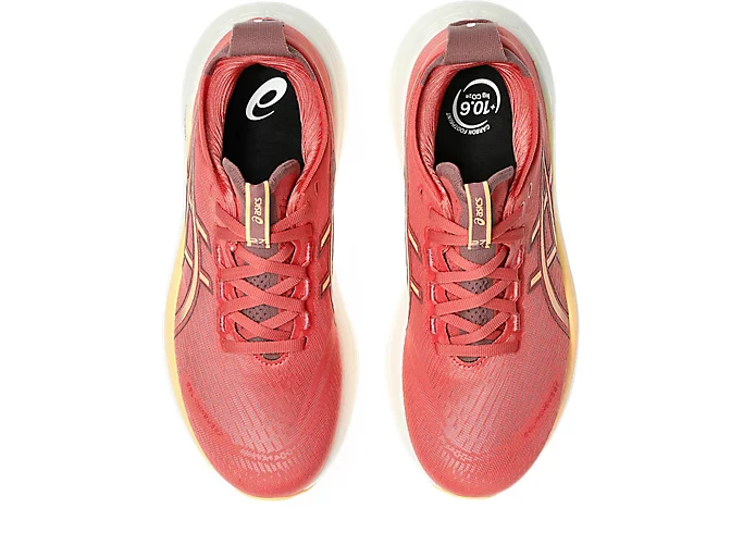 ASICS Women Gel-Nimbus 27 Wide - Dark Pink Clay / Orange Glow - Image 3