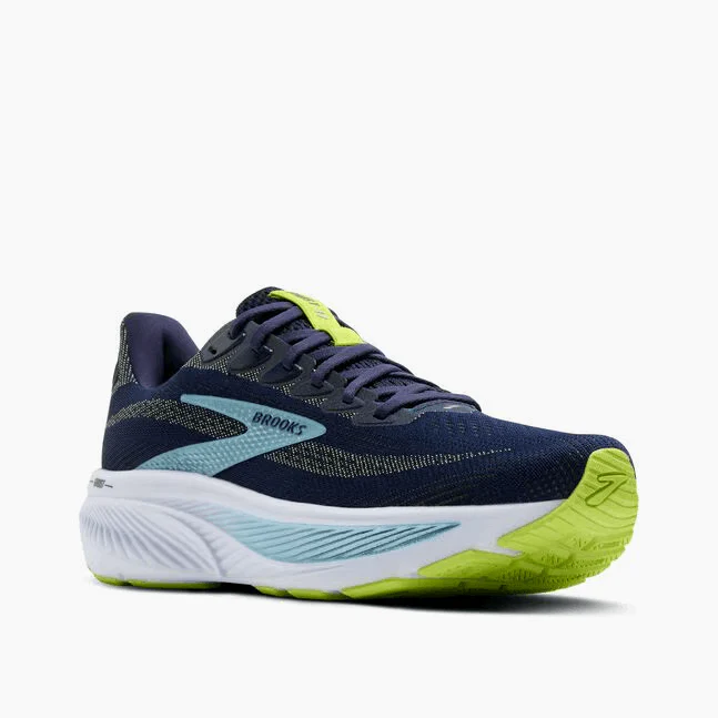 Brooks Men Ghost 17 Wide - Peacoat / Lime / Blue - Image 3