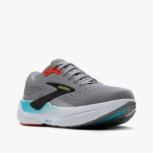 Brooks Men Ghost Max 3 - Primer Grey / Antarctica / Red - Image 3