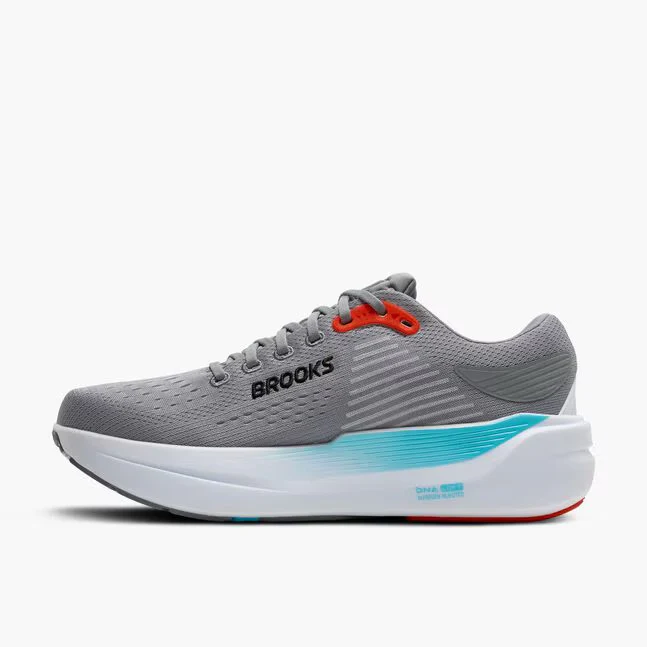Brooks Men Ghost Max 3 - Primer Grey / Antarctica / Red - Image 7