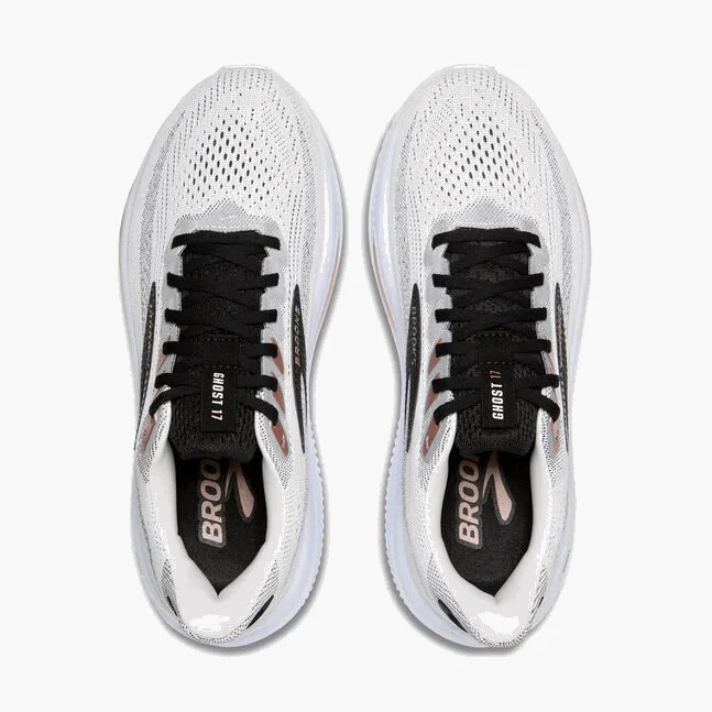 Brooks Women Ghost 17 Wide - White / Black / Rose Gold - Image 4