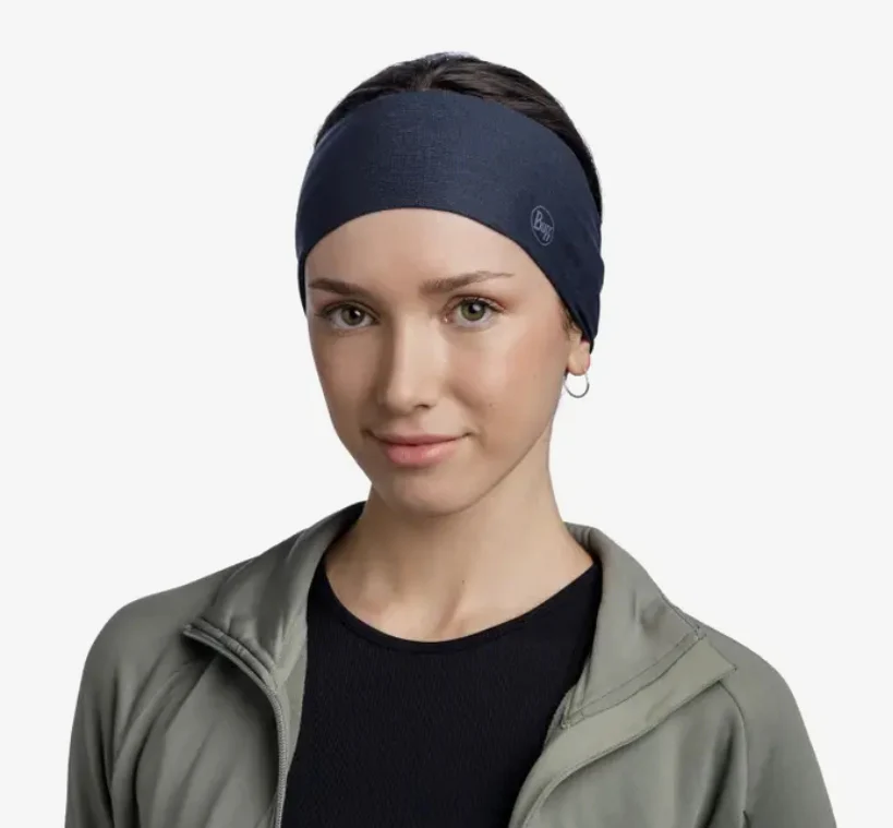 BUFF® CoolNet UV® Wide Headband - Solid Night Blue - Image 4