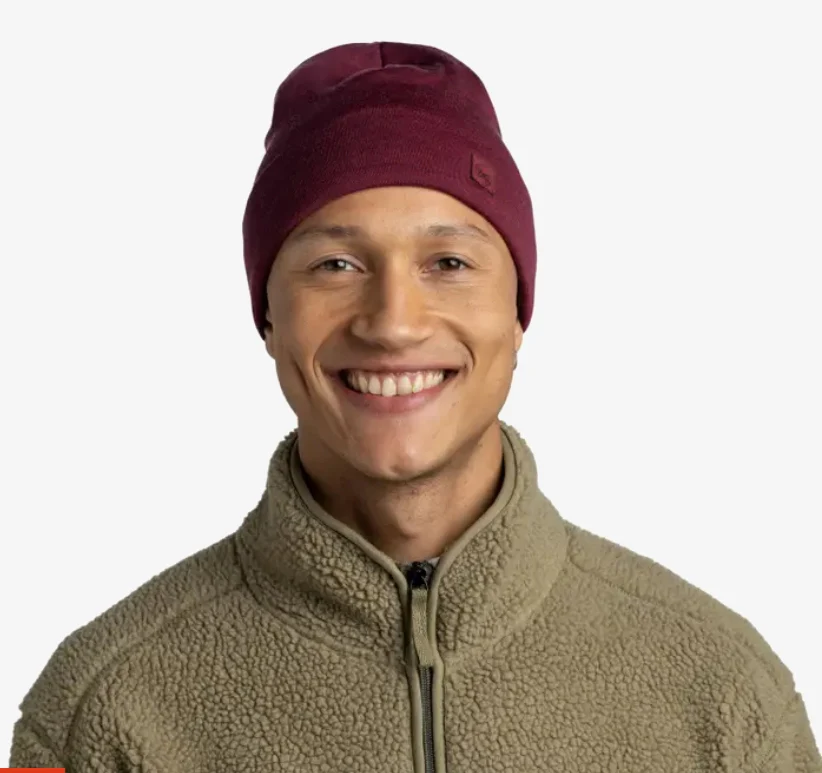 BUFF® Merino Heavyweight Beanie - Solid Tibetan Red - Image 2