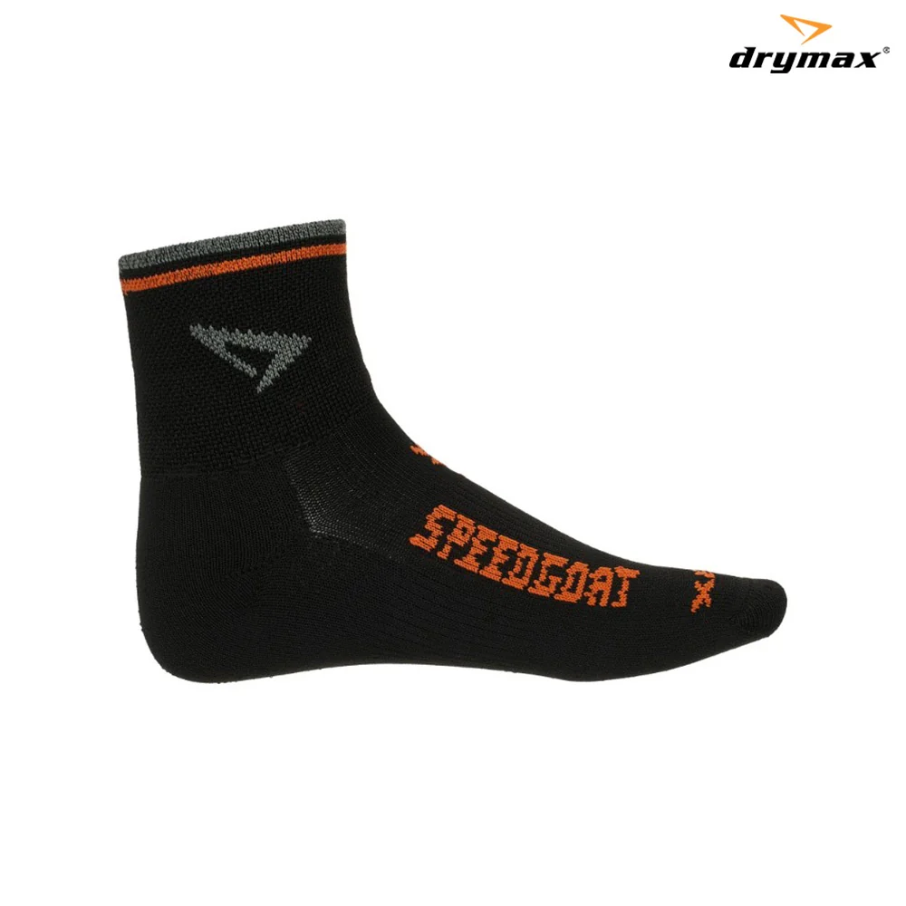 Drymax Lite Trail Running 1/4 Crew - Black / Orange - Image 2