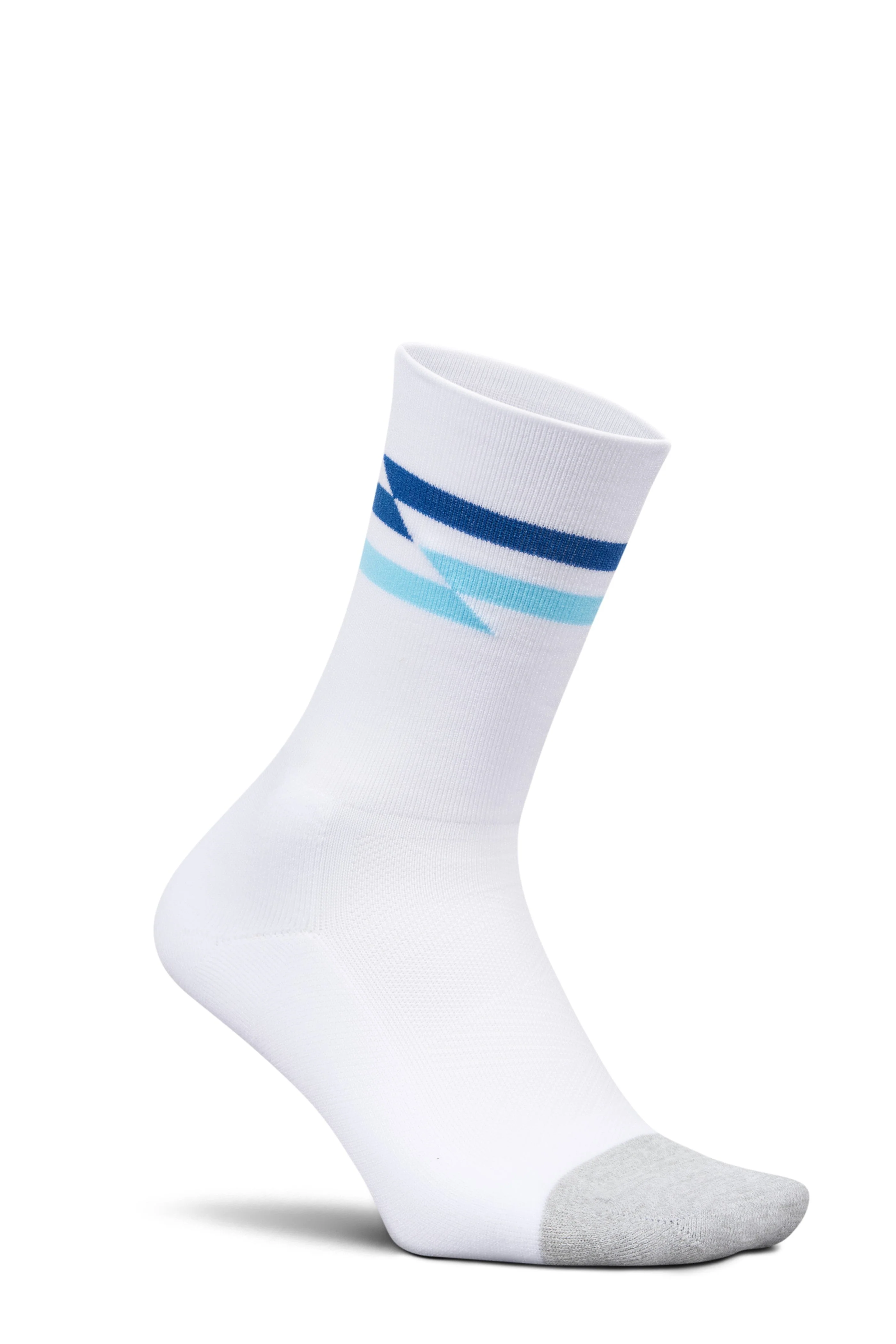 Feetures Active Elite Light Cushion Mini Crew - White Track - Image 2