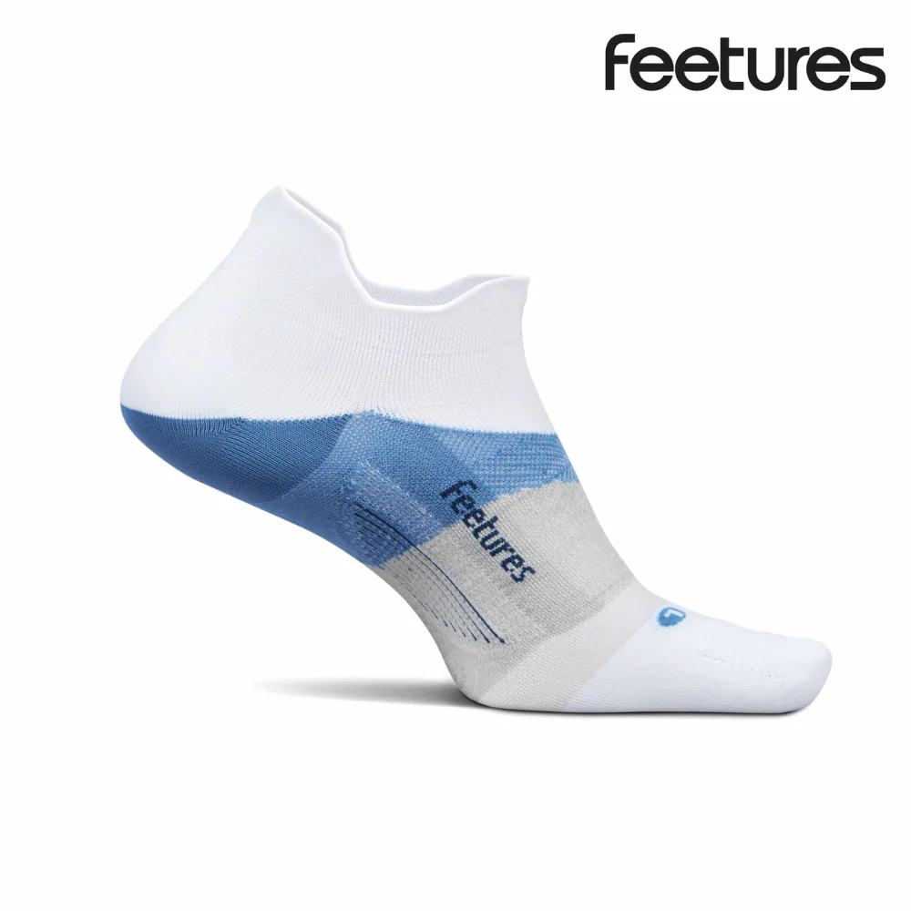 Feetures Active Elite Ultra Light Cushion No Show Tab - White Tide