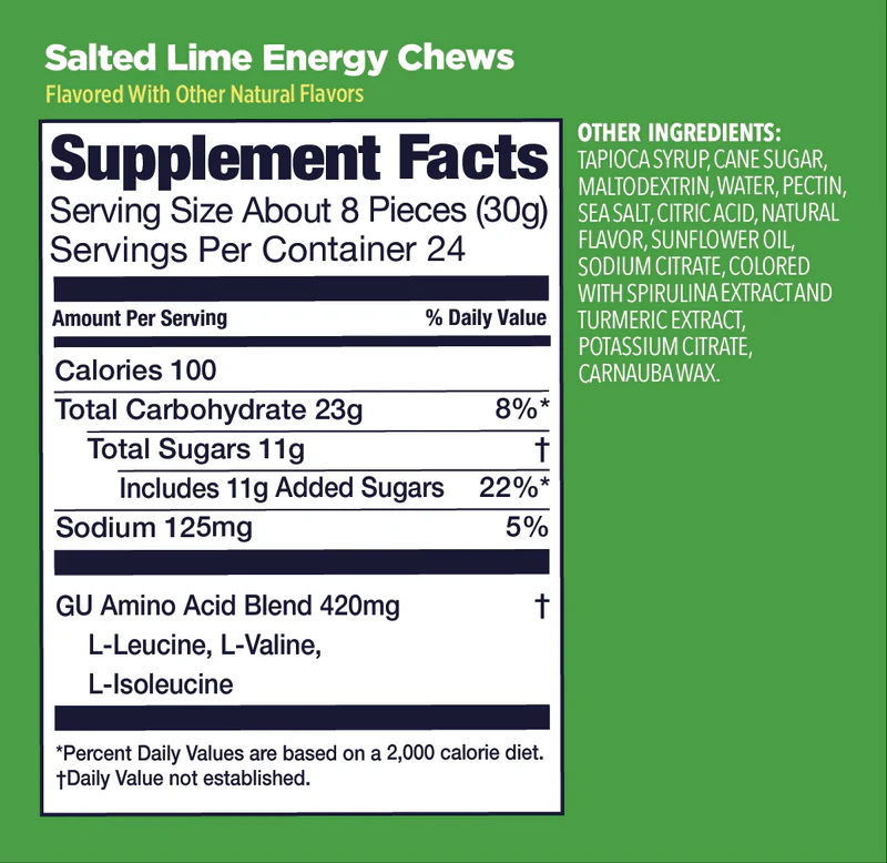 (1 Pack) GU Energy Chews - Salted Lime - Expiry Date: Aug 2026 - Image 2