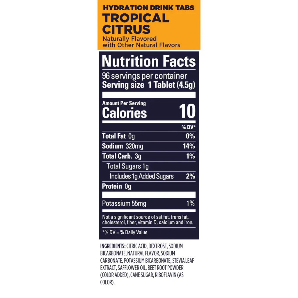 (1 Pack) GU Hydration Drink Tabs - Tropical Citrus Single - Expiry Date: Feb 2027 - Image 2