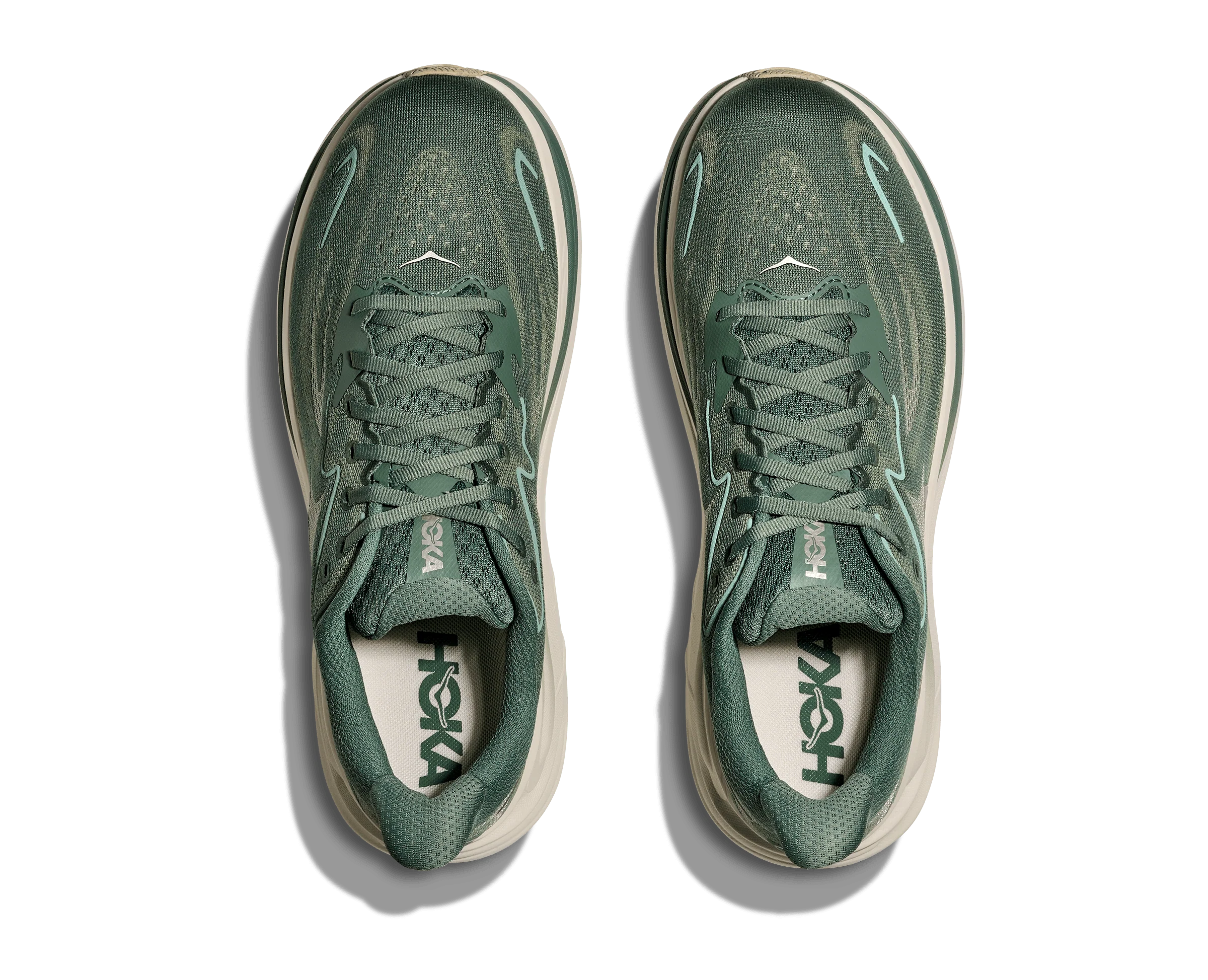HOKA Men Clifton 10 Wide - Fern / Truffle Salt - Image 3