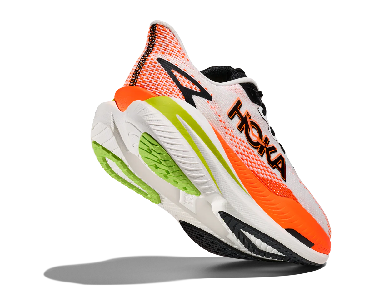 HOKA Men Mach X 3 - White / Neon Tangerine - Image 3