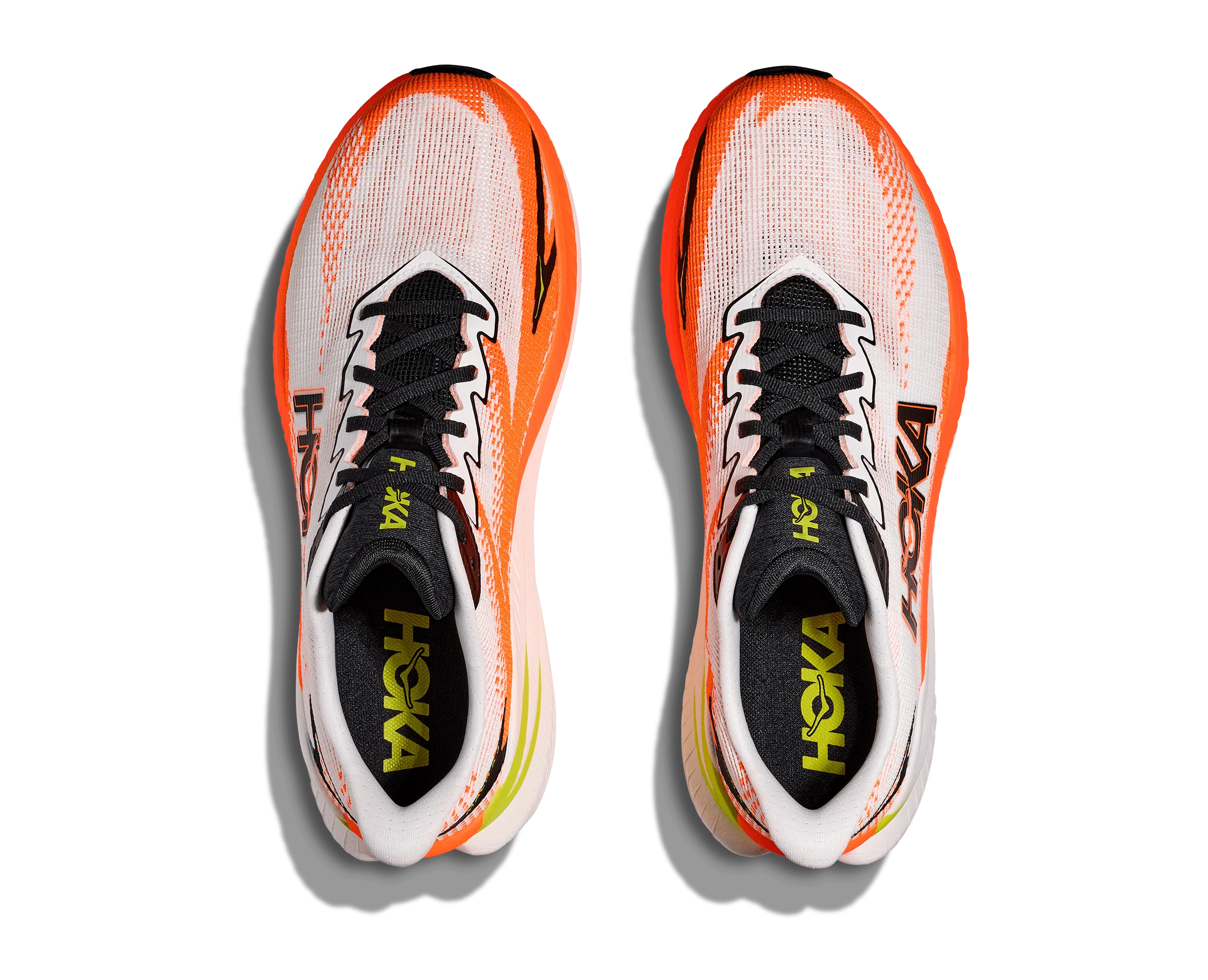 HOKA Men Mach X 3 - White / Neon Tangerine - Image 4