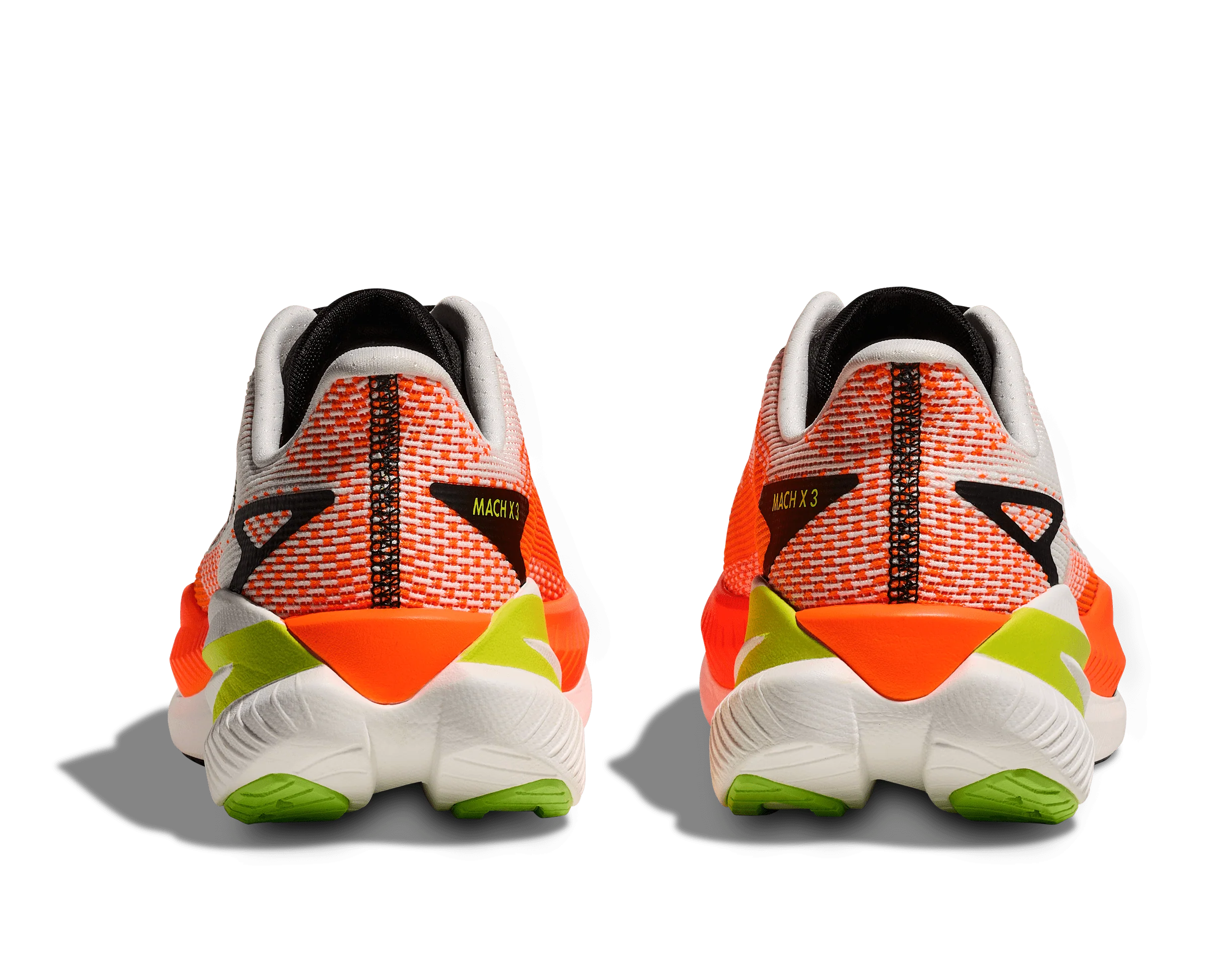 HOKA Men Mach X 3 - White / Neon Tangerine - Image 5
