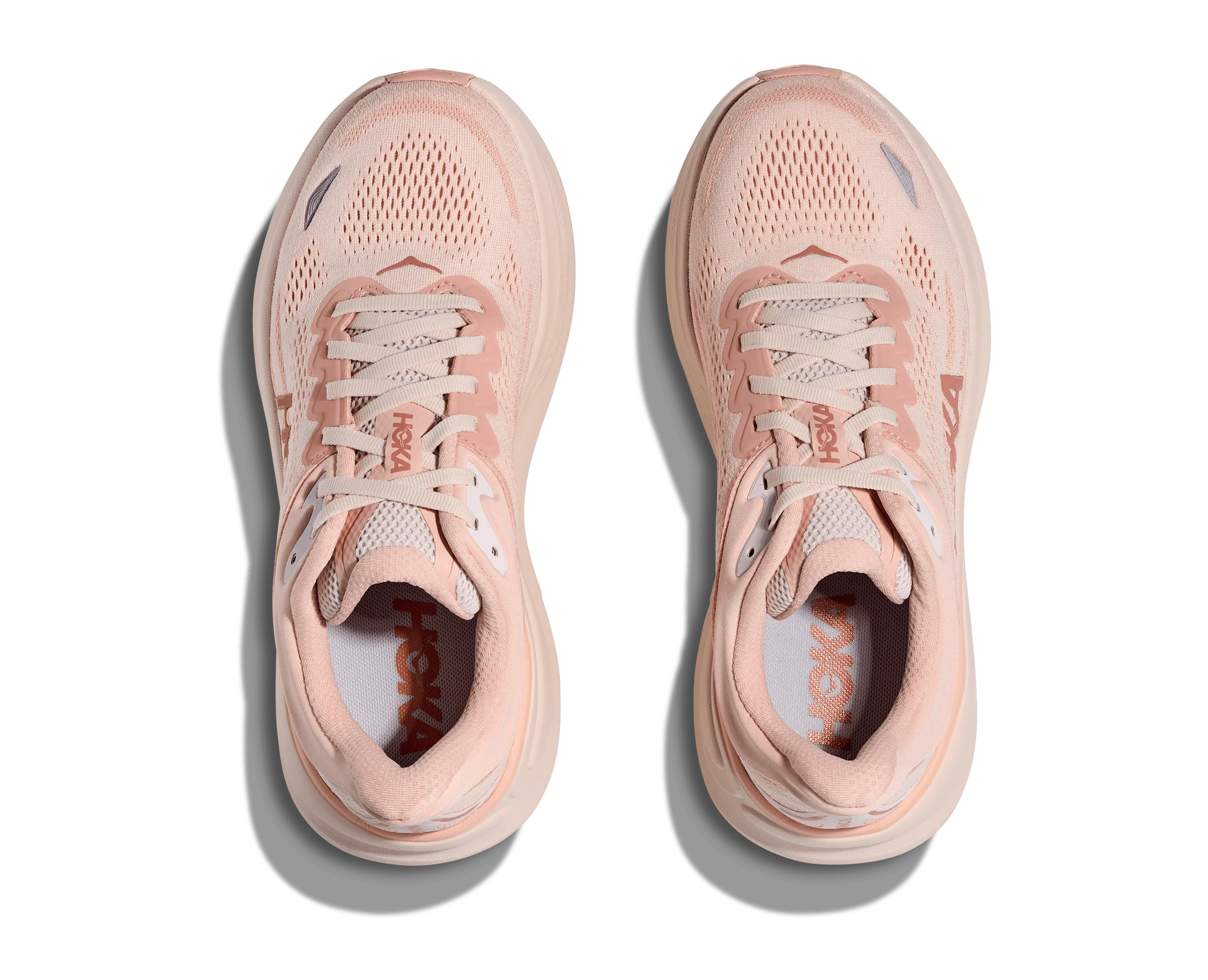 HOKA Women Bondi 9 Wide - Rose Latte / Rose Cream - Image 3