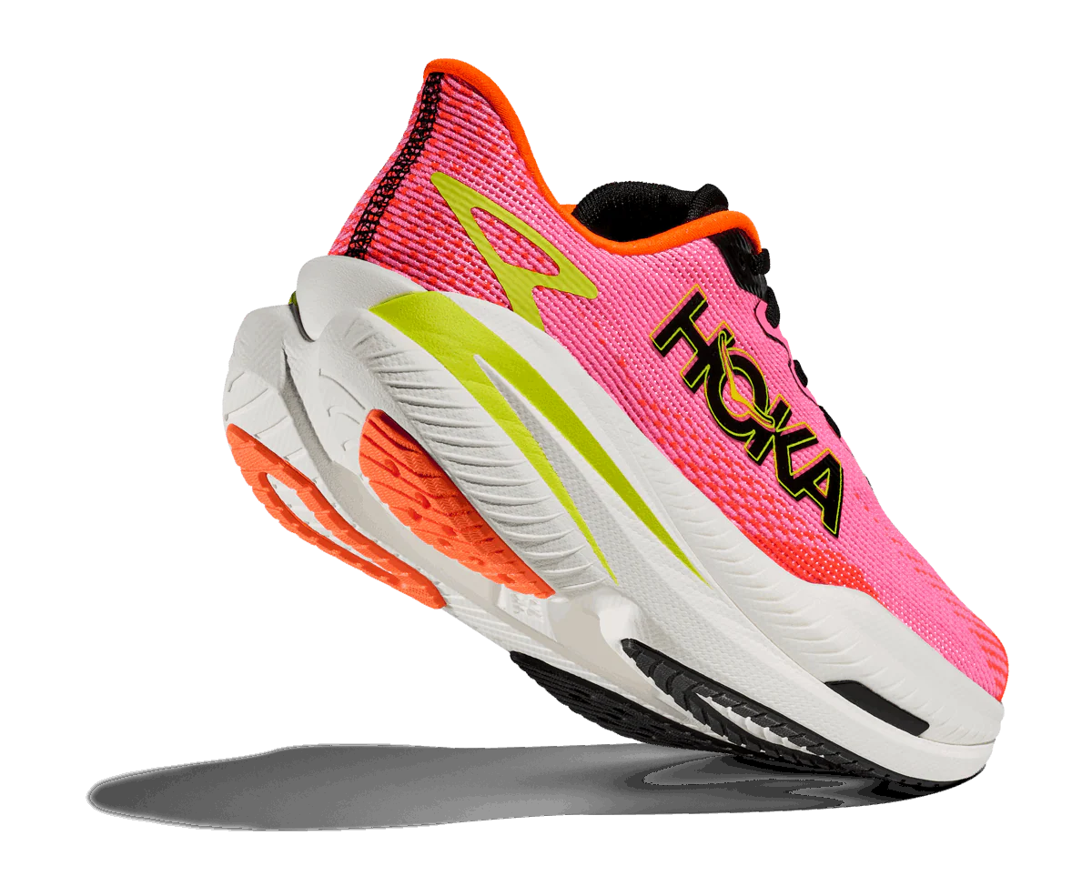 HOKA Women Mach X 3 Wide - Neon Rose / Neon Tangerine - Image 3