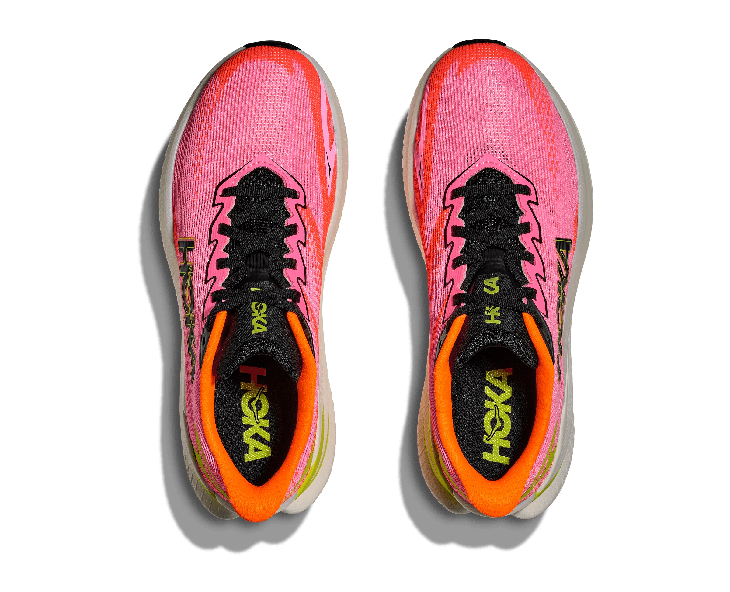 HOKA Women Mach X 3 Wide - Neon Rose / Neon Tangerine - Image 4
