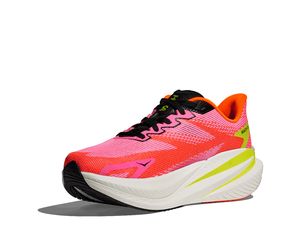 HOKA Women Mach X 3 Wide - Neon Rose / Neon Tangerine - Image 8
