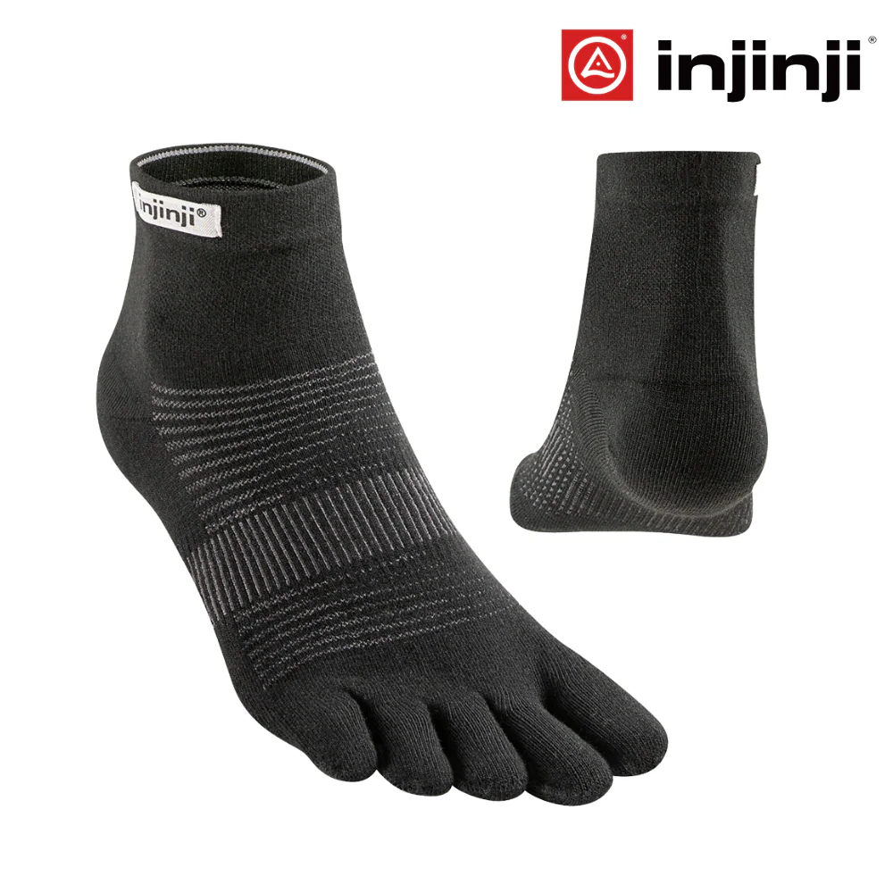 Injinji Run Original Weight Mini-Crew Coolmax - Black