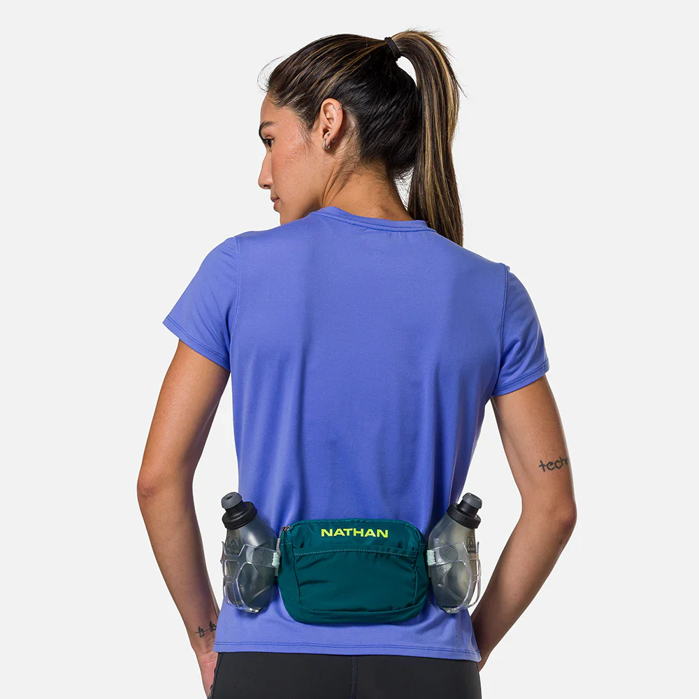 Nathan Sports Trail Mix Plus 3.0 Hydration Belt - Deep Teal / Finish Lime - Image 2