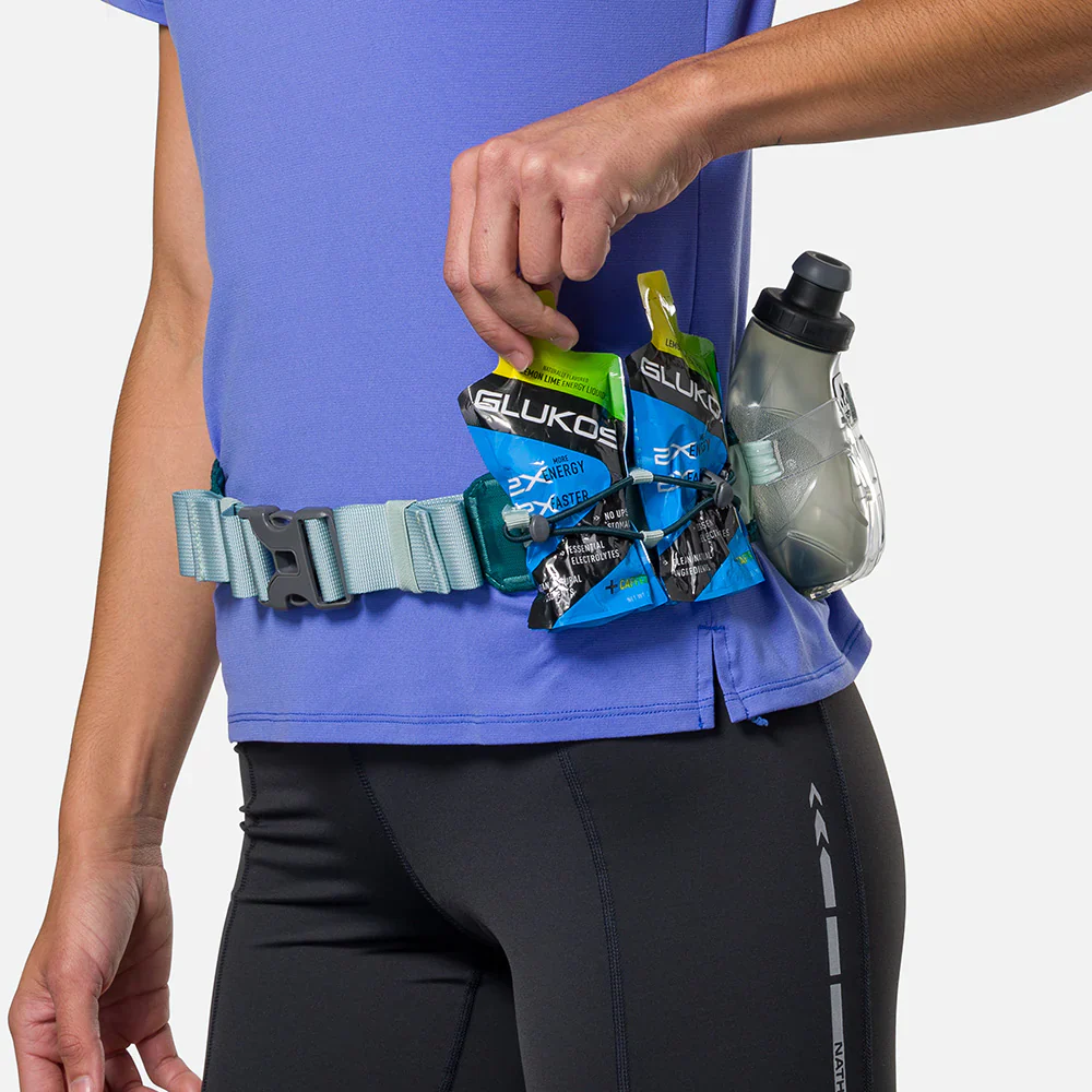 Nathan Sports Trail Mix Plus 3.0 Hydration Belt - Deep Teal / Finish Lime - Image 4