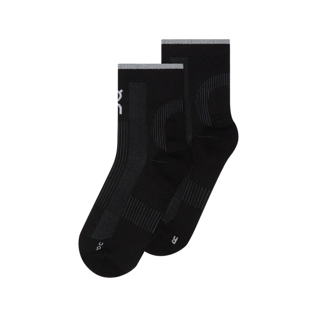 On Unisex Performance Run Sock Mid - Black / Eclipse - Image 2