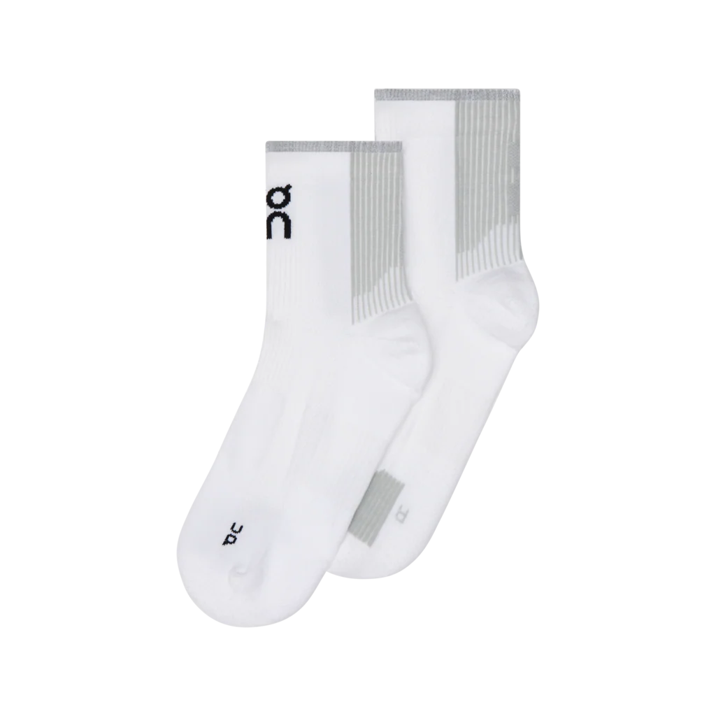 On Unisex Performance Run Sock Mid - White / Glacier - Image 2