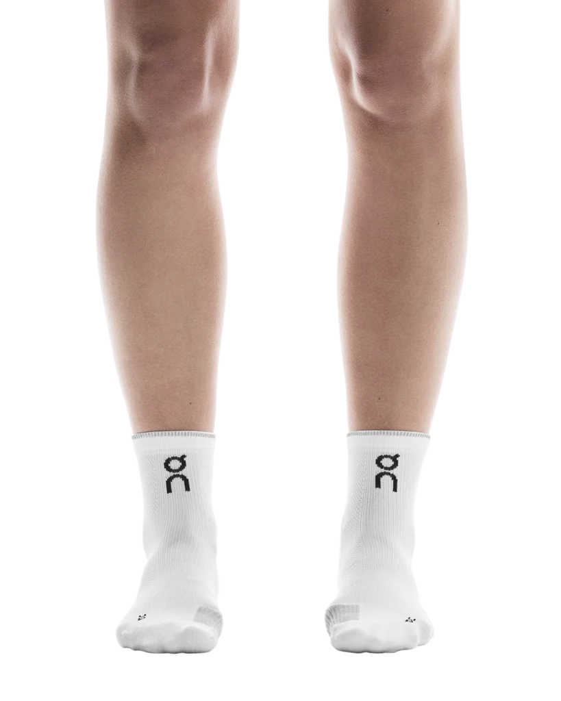 On Unisex Performance Run Sock Mid - White / Glacier - Image 3