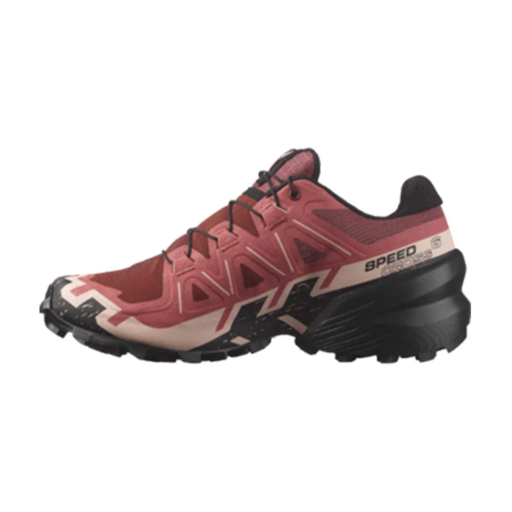 Salomon Women Speedcross 6 Wide - Cow Hide / Black / English Rose - Image 5