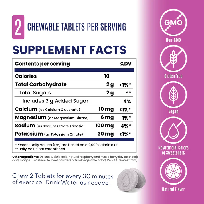 SaltStick FastChews - Mixed Berry 60ct Bottle - Expiry Date: Nov 2026 - Image 2