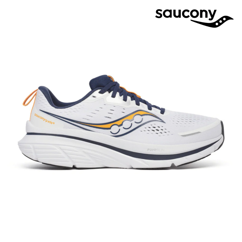 Saucony Men Guide 18 Wide - White / Navy